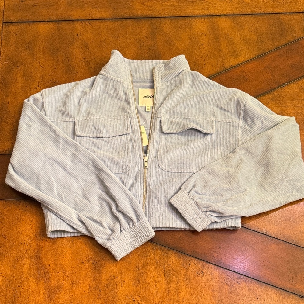 Aerie Light purple Cropped Zip-Up Sweatshirt